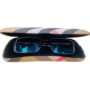 Burberry Eyeglasses Readers 140 Nova Check  Case Black Frame Clear Lenses